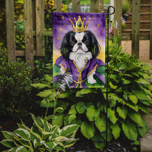 Load image into Gallery viewer, Japanese Chin King of Mardi Gras Garden Flag - Vibrant Dog-Themed Yard Decor by Caroline's Treasures