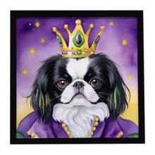 Load image into Gallery viewer, Japanese Chin King of Mardi Gras Framed Metal Print
