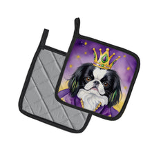 Load image into Gallery viewer, Japanese Chin King of Mardi Gras Pot Holders - Set of 2 Decorative Kitchen Helpers | Made in the USA
