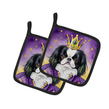 Load image into Gallery viewer, Japanese Chin King of Mardi Gras Pot Holders - Set of 2 Decorative Kitchen Helpers | Made in the USA