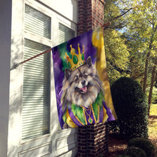 Load image into Gallery viewer, Keeshond King of Mardi Gras House Flag