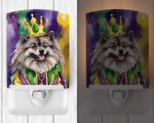 Load image into Gallery viewer, Keeshond King of Mardi Gras Ceramic Night Light
