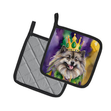 Load image into Gallery viewer, Keeshond King of Mardi Gras Pot Holders - Set of 2 Decorative Kitchen Helpers | Made in the USA
