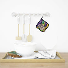 Load image into Gallery viewer, Keeshond King of Mardi Gras Pot Holders - Set of 2 Decorative Kitchen Helpers | Made in the USA