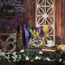 Load image into Gallery viewer, Keeshond King of Mardi Gras Throw Pillow