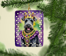 Load image into Gallery viewer, Kerry Blue Terrier King of Mardi Gras Porcelain Ornament