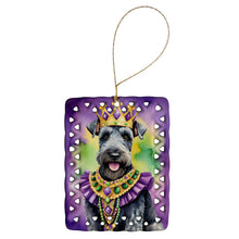 Load image into Gallery viewer, Kerry Blue Terrier King of Mardi Gras Porcelain Ornament