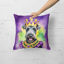 Load image into Gallery viewer, Kerry Blue Terrier King of Mardi Gras Throw Pillow