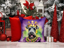 Load image into Gallery viewer, Kerry Blue Terrier King of Mardi Gras Throw Pillow
