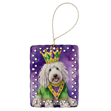 Load image into Gallery viewer, Komondor King of Mardi Gras Porcelain Ornament