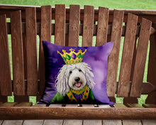 Load image into Gallery viewer, Komondor King of Mardi Gras Throw Pillow - 14x14 Decorative Pillow – Art for Your Home &amp; Patio
