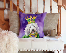 Load image into Gallery viewer, Komondor King of Mardi Gras Throw Pillow - 14x14 Decorative Pillow – Art for Your Home &amp; Patio