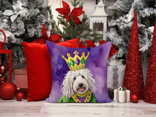 Load image into Gallery viewer, Komondor King of Mardi Gras Throw Pillow - 14x14 Decorative Pillow – Art for Your Home &amp; Patio
