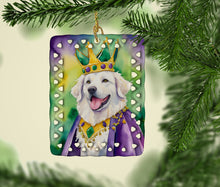 Load image into Gallery viewer, Kuvasz King of Mardi Gras Porcelain Ornament