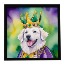 Load image into Gallery viewer, Kuvasz King of Mardi Gras Framed Metal Print