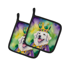 Load image into Gallery viewer, Kuvasz King of Mardi Gras Pot Holders - Set of 2 Decorative Kitchen Helpers | Made in the USA