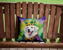 Load image into Gallery viewer, Kuvasz King of Mardi Gras Throw Pillow - 14x14 Decorative Pillow – Art for Your Home &amp; Patio