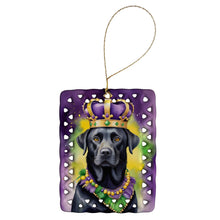 Load image into Gallery viewer, Labrador Retriever King of Mardi Gras Porcelain Ornament