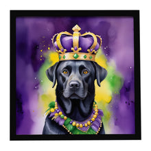 Load image into Gallery viewer, Labrador Retriever King of Mardi Gras Framed Metal Print