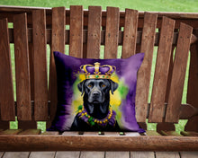 Load image into Gallery viewer, Labrador Retriever King of Mardi Gras Throw Pillow - 14x14 Decorative Pillow – Art for Your Home &amp; Patio