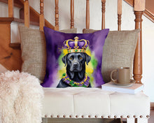 Load image into Gallery viewer, Labrador Retriever King of Mardi Gras Throw Pillow - 14x14 Decorative Pillow – Art for Your Home &amp; Patio