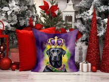 Load image into Gallery viewer, Labrador Retriever King of Mardi Gras Throw Pillow - 14x14 Decorative Pillow – Art for Your Home &amp; Patio
