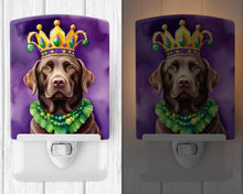 Load image into Gallery viewer, Labrador Retriever King of Mardi Gras Ceramic Night Light