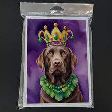 Load image into Gallery viewer, Labrador Retriever King of Mardi Gras Greeting Cards - Blank Note Cards – 8-Pack of Artist-Designed Cards with Envelopes