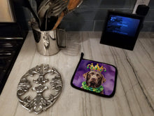 Load image into Gallery viewer, Labrador Retriever King of Mardi Gras Pot Holders - Set of 2 Decorative Kitchen Helpers | Made in the USA