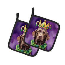 Load image into Gallery viewer, Labrador Retriever King of Mardi Gras Pot Holders - Set of 2 Decorative Kitchen Helpers | Made in the USA