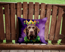 Load image into Gallery viewer, Labrador Retriever King of Mardi Gras Throw Pillow - 14x14 Decorative Pillow – Art for Your Home &amp; Patio