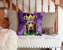 Load image into Gallery viewer, Labrador Retriever King of Mardi Gras Throw Pillow - 14x14 Decorative Pillow – Art for Your Home &amp; Patio