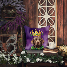 Load image into Gallery viewer, Labrador Retriever King of Mardi Gras Throw Pillow - 14x14 Decorative Pillow – Art for Your Home &amp; Patio