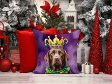 Load image into Gallery viewer, Labrador Retriever King of Mardi Gras Throw Pillow - 14x14 Decorative Pillow – Art for Your Home &amp; Patio