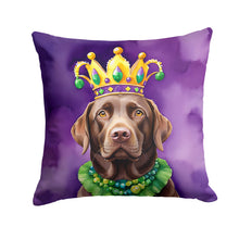 Load image into Gallery viewer, Labrador Retriever King of Mardi Gras Throw Pillow - 14x14 Decorative Pillow – Art for Your Home &amp; Patio