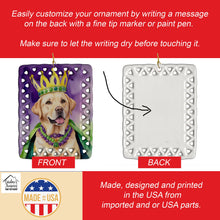 Load image into Gallery viewer, Labrador Retriever King of Mardi Gras Porcelain Ornament