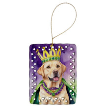 Load image into Gallery viewer, Labrador Retriever King of Mardi Gras Porcelain Ornament