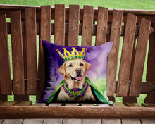 Load image into Gallery viewer, Labrador Retriever King of Mardi Gras Throw Pillow - 14x14 Decorative Pillow – Art for Your Home &amp; Patio