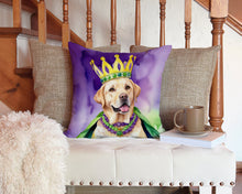 Load image into Gallery viewer, Labrador Retriever King of Mardi Gras Throw Pillow - 14x14 Decorative Pillow – Art for Your Home &amp; Patio