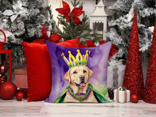 Load image into Gallery viewer, Labrador Retriever King of Mardi Gras Throw Pillow - 14x14 Decorative Pillow – Art for Your Home &amp; Patio
