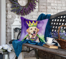 Load image into Gallery viewer, Labrador Retriever King of Mardi Gras Throw Pillow
