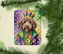 Load image into Gallery viewer, Labradoodle King of Mardi Gras Porcelain Ornament