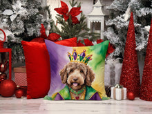 Load image into Gallery viewer, Labradoodle King of Mardi Gras Throw Pillow - 14x14 Decorative Pillow – Art for Your Home &amp; Patio