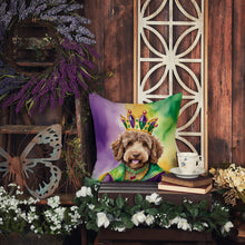 Load image into Gallery viewer, Labradoodle King of Mardi Gras Throw Pillow