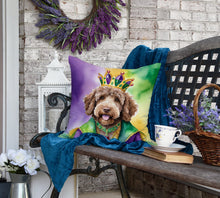 Load image into Gallery viewer, Labradoodle King of Mardi Gras Throw Pillow