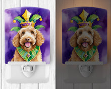 Load image into Gallery viewer, Labradoodle King of Mardi Gras Ceramic Night Light