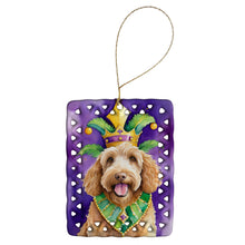 Load image into Gallery viewer, Labradoodle King of Mardi Gras Porcelain Ornament