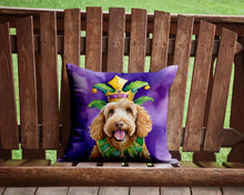 Load image into Gallery viewer, Labradoodle King of Mardi Gras Throw Pillow - 14x14 Decorative Pillow – Art for Your Home &amp; Patio
