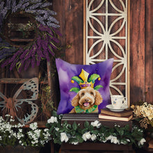 Load image into Gallery viewer, Labradoodle King of Mardi Gras Throw Pillow - 14x14 Decorative Pillow – Art for Your Home &amp; Patio