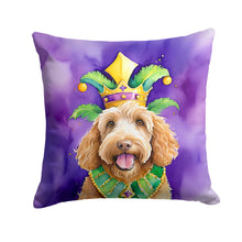 Load image into Gallery viewer, Labradoodle King of Mardi Gras Throw Pillow - 14x14 Decorative Pillow – Art for Your Home &amp; Patio